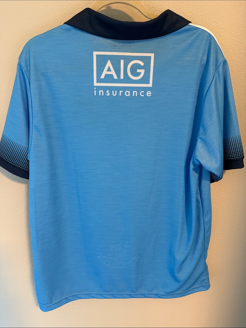O'Neill's Sky Blue Dublin GAA AIG Men's Jersey with Navy Trim - Picture 2 of 4